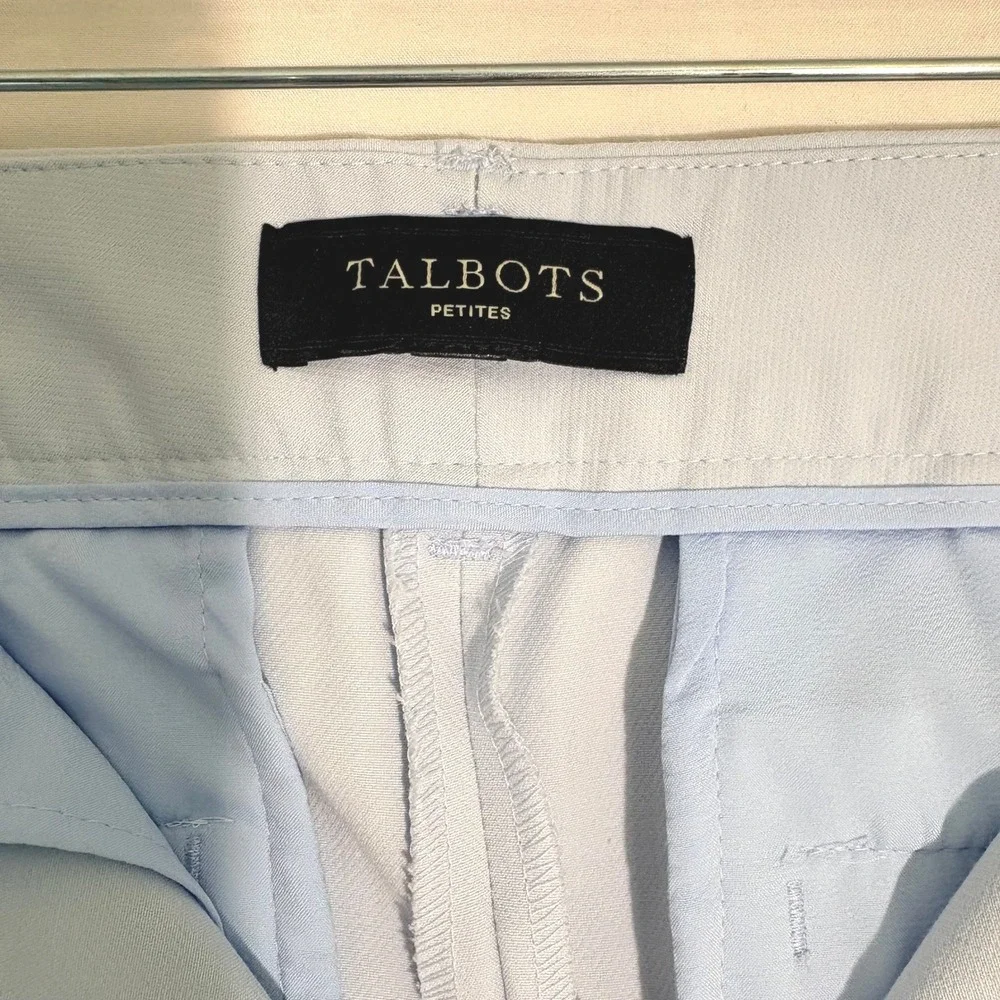 Talbots Petites Light Blue Cropped Trousers Straight Leg Pants Size 10P - Picture 6 of 9